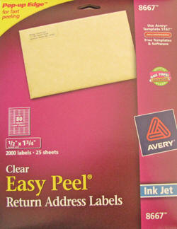 Avery Clear Return Address Inkjet Labels 8667 ProfessionalLabel.com