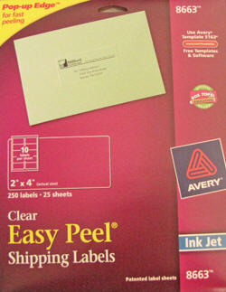 Avery Clear Shipping Inkjet Labels 8663 ProfessionalLabel.com